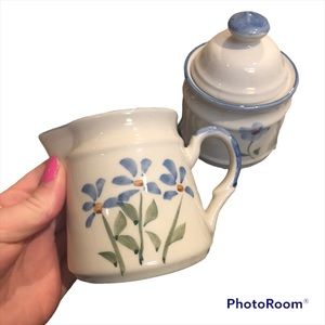 Little Hand Painted Coffee Creamer & Sugar Set